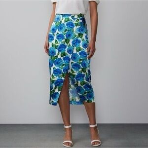 NYC Floral Wrap Midi Skirt​